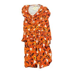 Women’s Orange Halloween Pajama set size small NEW